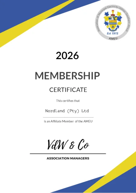 certificate nordland lighting AMEU