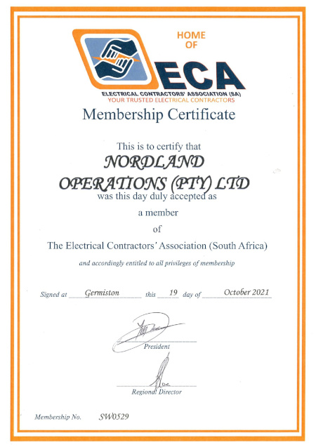 operations eca membership certificate