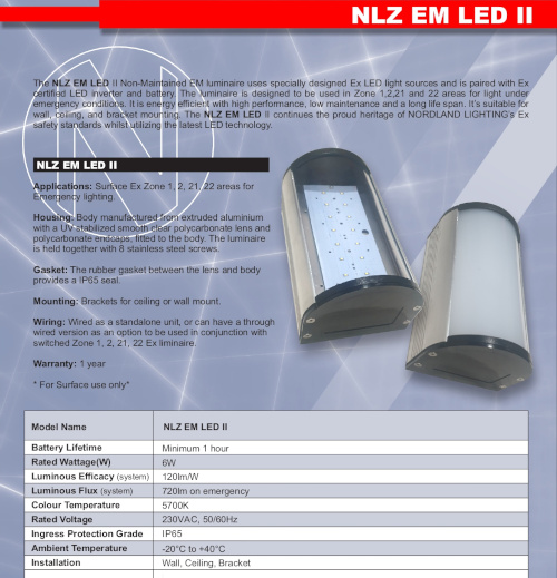 nordland lighting  NLZ EM LED II  Luminaire