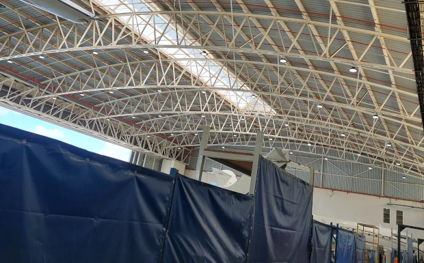 Small aircraft hanger lighting